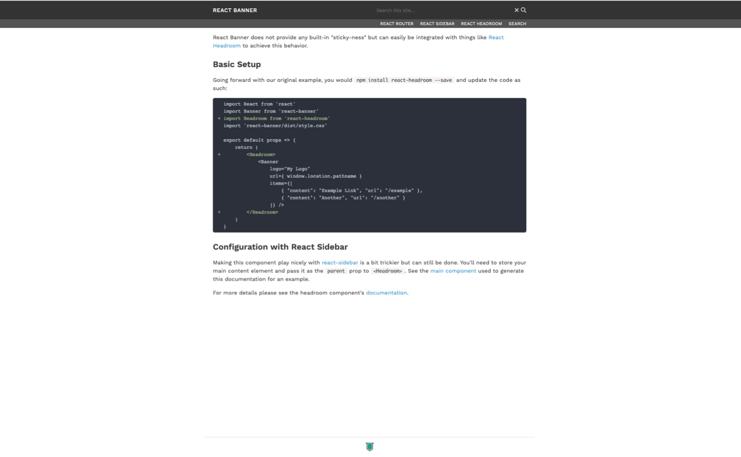 react banner advanced