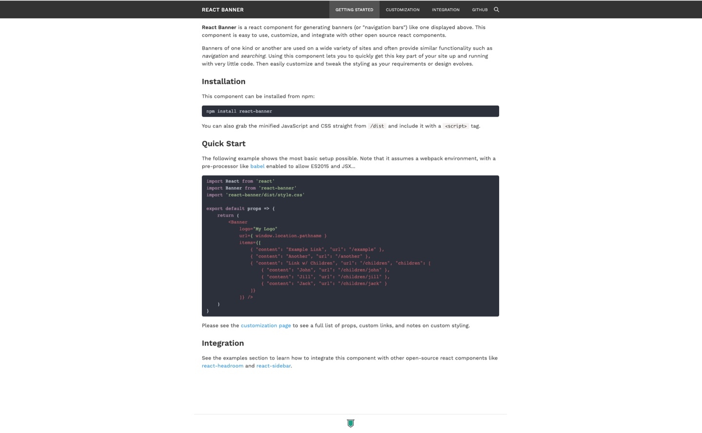 react banner demo